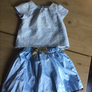 Baby blue and gold dress outfit